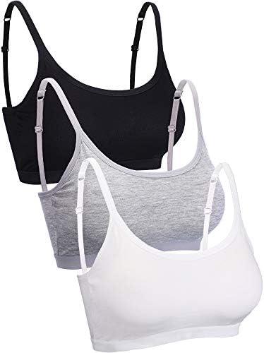 Blulu Mini Camisole Bra Wireless Padded Bra with Adjustable Straps for Women Girls Size M
