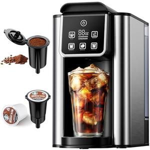 Amazon.com: KIDISLE Hot & Iced Coffee Maker with Bold Setting, Single Serve Coffee Maker for K Cup and Grounds, 6-14 Oz Brew Sizes, 50 Oz Removable Water Tank, One Cup Coffee Machine with Reusable Filter, Black: Home & Kitchen