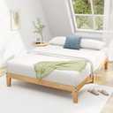 Awesofurni Queen Bed Frame, 12 Inch Solid Wood Platform Bed with Wooden Slats, Natural Finish Wood Bed Frame No Box Spring Needed, Noise Free - Easy Assembly