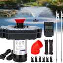 Pond Fountain Aerator, 1 HP 15,000 Gallons/Hour Pond Fountain with Timer, 15 Amps/110 Volts 100-Foot Power Cord, Energy-Efficient Water Circulation System Suitable for Ponds and Lakes
