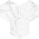 45-Sheet Hexagon Peel and Stick Backsplash, 6" x 7" White Calacatta Marble Looks Self Adhesive Wall Tile, Stone Composite Stick on Decorative Mosaic Tile for Kitchen Bathroom Fireplace