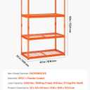 VEVOR Storage Shelves, 2400 lbs, 4 Tier Heavy Duty Garage Shelving, 20" D x 40" W x 60" H Adjustable Metal Shelves for Industrial Shelving Unit Utility Shelf, for Kitchen, Warehouse, Basement, Orange