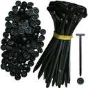 Nylon Universal Cable Tie Buckle Heavy Duty Self-Locking Zip Ties Holder with Pin & Button for Car Daily Repair (Black-50pcs), Pack of 3