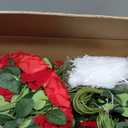 200 Pcs Red Roses Artificial Flowers, Real Touch Velvet Roses Bouquet Fake Flowers Bulk, Artificial Roses with Long Stems for Birthday Gift Women Mom DIY Bridal Wedding Centerpiece Decorations