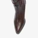 NEWBELLA Women's Western Cowboy Boots - Embroidered Fringe Pointed Toe Cowgirl Boots Chunky Heel Mid Calf Boots with Side Zip, 10