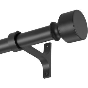Matte Black Telescoping Curtain Rods - 72 to 144 Inch, 1 Inch Diameter Heavy Duty, Adjustable Window Treatment