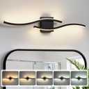 WOSHITU Bathroom Vanity Lights Over Mirror: 31.5 Inch 32W Black LED Bathroom Lighting Fixtures 5CCT Dimmable 2700-5000K Vanity Lighting Modern Bath Sconces Wall Light for Mirror Bedroom Living Room