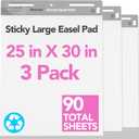 Nortix Flip Chart Paper, Sticky Easel Pads, Chart Paper for Teachers,Super Adhesive & Bleed-Resistant, Large Self-Stick Easel Paper for Classroom/Office, 25 x 30 inch, 30 Sheets/Pad, 3 Pads