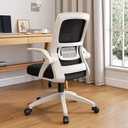 Home Office Chair Ergonomic Breathable Mesh Chair High Back with Adjustable Height Swivel with Flip-Up Arms and Lumbar Support