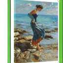 Canvas Floater Frame for 16x20 Oil Paintings, DIY Acrylic Floating Frames for Modern Abstract Art Prints Home Office Kitchen Wall Decor Wedding Mothers Day Christmas Gift (Green)