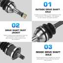Rear Left/Right CV Axle for Can-Am Maverick 1000 STD, Maverick 1000 XRS & XRS-DPS 2013 2014 2015, Maverick MAX 1000 STD XRS XRS-DPS 2014 2015, Replace for 705501948, 705502356