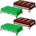 QZYL Football Party Supplies, Disposable Football Tablecloth, 4 PCS Table Cloth with 2 Styles, Touchdown Theme Tablecloths, Plastic Table Runner for Game Day Party Decorations