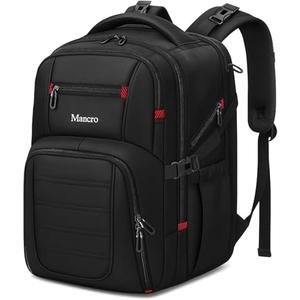 Mancro Dad Diaper Bag Backpack - Large Waterproof Travel Baby Bag for Men with Detachable Bottle Bag & Insulated Pocket, Black