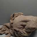 FashGudim 400g Mens Plush Robe with Hood Full Length Winter Long Luxury Hooded Bathrobe for Men Big and Tall (Taupe)