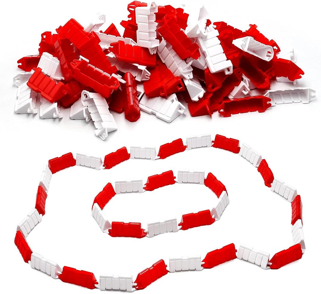 Hobby Fans 120 Pieces RC Car Racing Track Drift Runway Drift Field Fence for 1/14 1/16 1/18 1/24 1/28 Mini RC Car (Red+White)