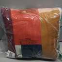 Crewel Geo Pieces Colorful Abstract Art  Indigo Color Throw Pillow