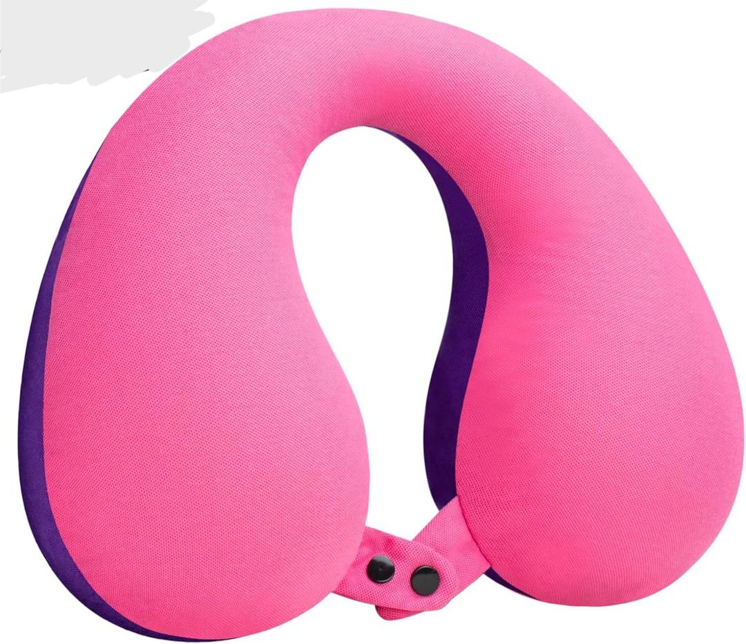 COOLBEBE Kids Travel Neck Pillow, Softly Double Support Travel Pillow for Car & Airplane, Traveling Gifts for Toddler & Children (Black)