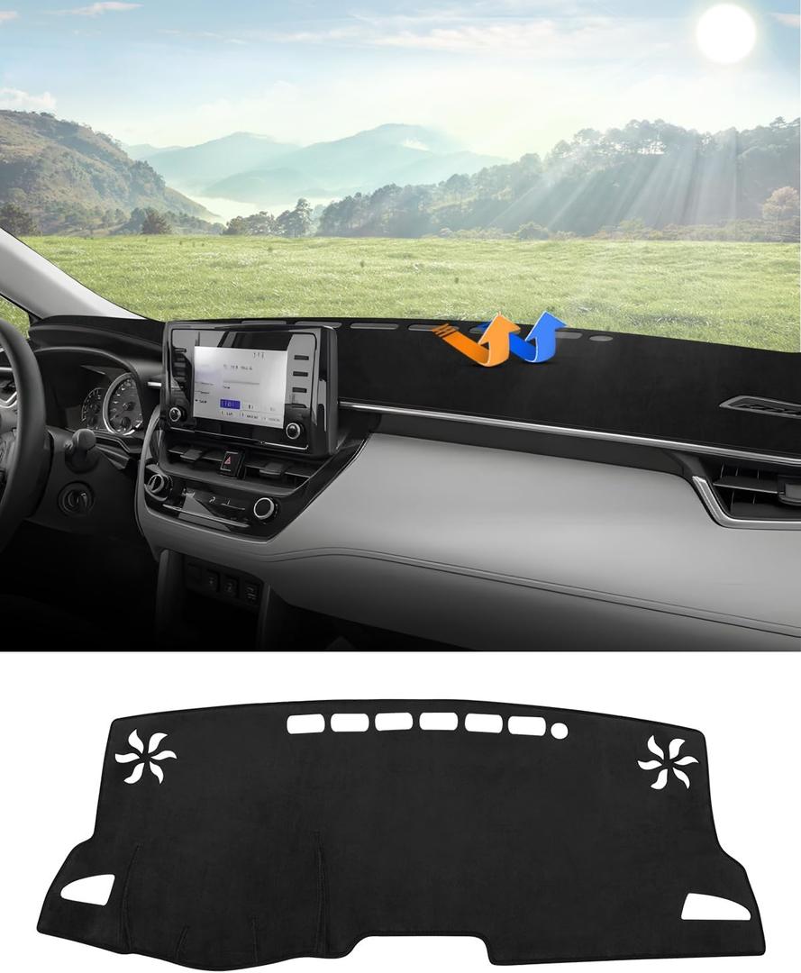 Autorder Dashboard Cover Mat for Toyota Corolla Cross 2022 2023 2024 2025 2026 Accessories Dash Cover Flannel Dash Mat Sunshade Glare UV Rays Protector (NOT fit for Corolla)