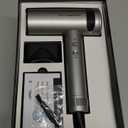 Cosy Companions Hair Dryer - High-Speed 150,000 RPM Hairdryer for Fast Drying, 500Million Negative Ionic & Thermo-Control & Cool Shot Button & HD Display Blow Dryer with Magnetic Diffuser & Nozzle (Metal Silver Grey)