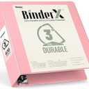 Sooez BinderX Extra Durable 3 Inch 3 Ring Binder, D-Ring Large Binder, Holds 670 Sheets of 8.5x11 Paper, Customizable View Cover with Inside Pocket, Heavy Duty 3 Ring Binder for School, Pink