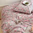 HighBuy Vintage Floral Comforter Set Full Size Rabbit Bedding Sets 3 Piece Full Comfy Soft Comforter with 2 Pillowcases,Bohemian Botanical Bedding Comforter Full for Teen Girls,Washable,Cozy