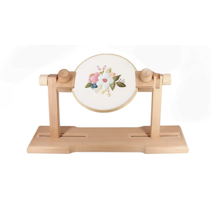 Adjustable Embroidery Hoop Stand Wooden Embroidery Hoop Holder for Beginners.