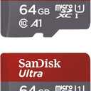 SanDisk 64GB X2 (128GB) MicroSDXC Ultra Uhs-1 Memory Card
