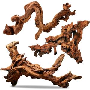 PINVNBY Natural Driftwood for Aquarium Decor Fish Tank Decorations Reptile Decor Driftwood Decor, 3 Pieces 7"-11" Assorted Driftwood Branch