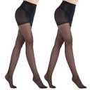 MEME&WEWE 2 Pairs Tights for Women, Sheer Stockings for Women Pantyhose, 20D High Waist No Rip Control Top Tight Pantyhose