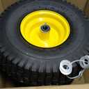 RONPOW 15x6.00-6nhs Lawn Mower Tires and Wheels, Riding Lawn Mower and Tractor Front Pneumatic Tire Replacement Assembly, Compatible with john deere Mower, 3" Offset Hub, 3/4" Bearing, 2Pack Yellow