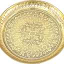 Brass Pooja Thali 12 Inch Traditional Handcrafted Puja Plate for Temple Worship Decorative Plate for Home Office Wedding Return Gift items