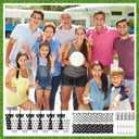 Hollowfly 122-piece Volleyball Party Favor Set Includes Cups with Straws, Mini Stress Balls Keychains, Slap Bracelets, Hair Ties, Stickers, a Makeup Bag, and More for Birthday Parties