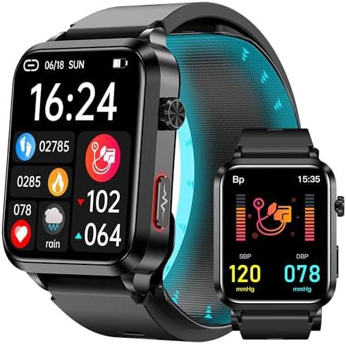 Yowow BIT Blood Pressure Smart Watch with Air Bag Cuff, 1.92" lPS Color Screen, 24/7 Heart Rate Blood Oxygen Sleep Respiration Rate Health Monitor Familiy Data Sharing