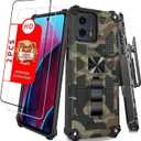 Phone Case for Moto G 5G 2023 Military Grade Shockproof Moto G 5G 2023 Case with Screen Protector Moto G 5g 2023 with Built in Kickstand Holster Belt Clip Camoflage (Green Camo) 