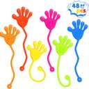 Sticky Hands Bulk 48 PCS Party Favors for Kids 4-8 8-12 Stretchy Sticky Hand Toy Valentines Day Gifts for Kids Goodie Bag Stuffers Fillers Small Classroom Prizes Student Gifts Birthday Party Supplies