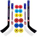 Pandahero Mini Knee Hockey Sticks Set for Kids – Easter Toys Gifts & Easter Basket Stuffers for Toddler Boys & Girls – Indoor Mini Hockey Kit with 4 Sticks