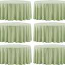 Round Tablecloth 132 Inch 6 Pack Sage Green Tablecloths Washable Decorative Linen Polyester Table Clothes Cover for Dining Table Banquets Buffet Parties and Wedding