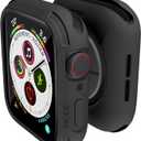 elkson Compatible with 44mm Apple Watch SE 3/2/1 Bumper Case, Quattro Series Rugged Case for iWatch Series 6 5 4, Military Grade Durable Protective Cover, Flexible Shockproof, Black