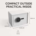 Home Safe with Digital Keypad Safe box, Anti-Pry Design, Alarm, White, 9.84D x 13.78W x 9.84H