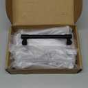 Alzassbg Cabinet Pulls, Matte Black, 5 Inch Hole Centers, Zinc Alloy Square Handles for Kitchen Cabinets and Drawers, 10 Pack, AL0005MB