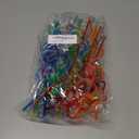 24 PCS Summer Drinking Crazy Straws for Kids Beach Ball Pool Flamingo Summer Themed Birthday Party Supplies Favors Decorations with 24 PVC Cute Charm, 2 Cleaning Brushes Reusable Straw