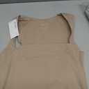 REORIA Butsmooth® Women's Square Neck Going Out Crop Tops Double Lined Cute Basic Tank Tops 2025 Clothes (Large, Khaki)