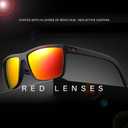 Square Polarized Sunglasses for Men Vintage Style Driving Travel Sun Glasses Lightweight Frame UV Protection Goggles