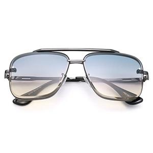 COASION Mens Sunglasses Costume Eyewear Retro Square Aviator Sun Glasses Frames for Women (Gunmetal/Gradient Blue)