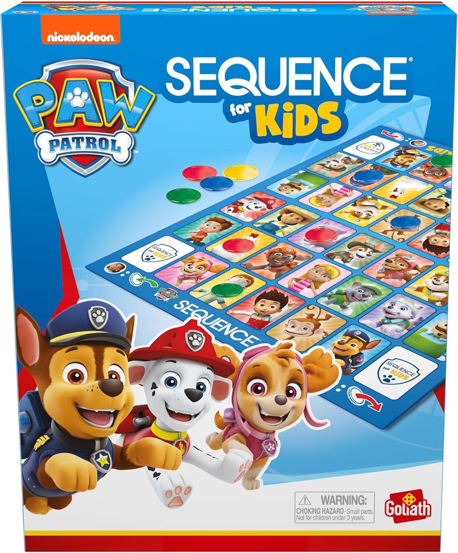 Paw Patrol Sequence for Kids | Easy to Play Matching Game of 4-in-A-Row Featuring Paw Patrol Characters | 2-4 Players, Ages 3+