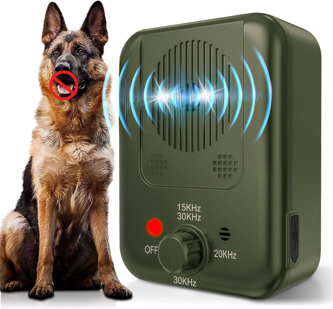 Anti Barking Devices, Dog Bark Deterrent Devices, Ultrasonic Dog Bark Box Deterrents Can Stop Neighborhood Dogs from Barking, 3 Control Modes Indoor & Outdoor, Safe & Humane Dog Silencer (Green)