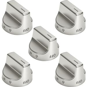 5 Pcs W10850015 Gas Stove Knobs Compatible with Whirlpool Gas Ranges Replace W10850015 W11032553 PD00061875 4845290 AP6333411 PS12578779 EAP12578779