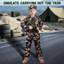Army Costume for Boys, Halloween Costumes for Kids, Military Costumes with Accessories, Compass, Binocular, Intercom Etc, Army Suit Uniform Gifts Toy for Boys Girls 3-12 (Large)