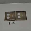 SLEEKLIGHTING Brushed Nickel Outlet Covers and Switch Plates-Decorative Wall Plate Light Switch Cover Beveled -Variety of Styles: Decorator/Duplex/Toggle/Size: 2Gang Combo Toggle and Receptacle(2Pack)