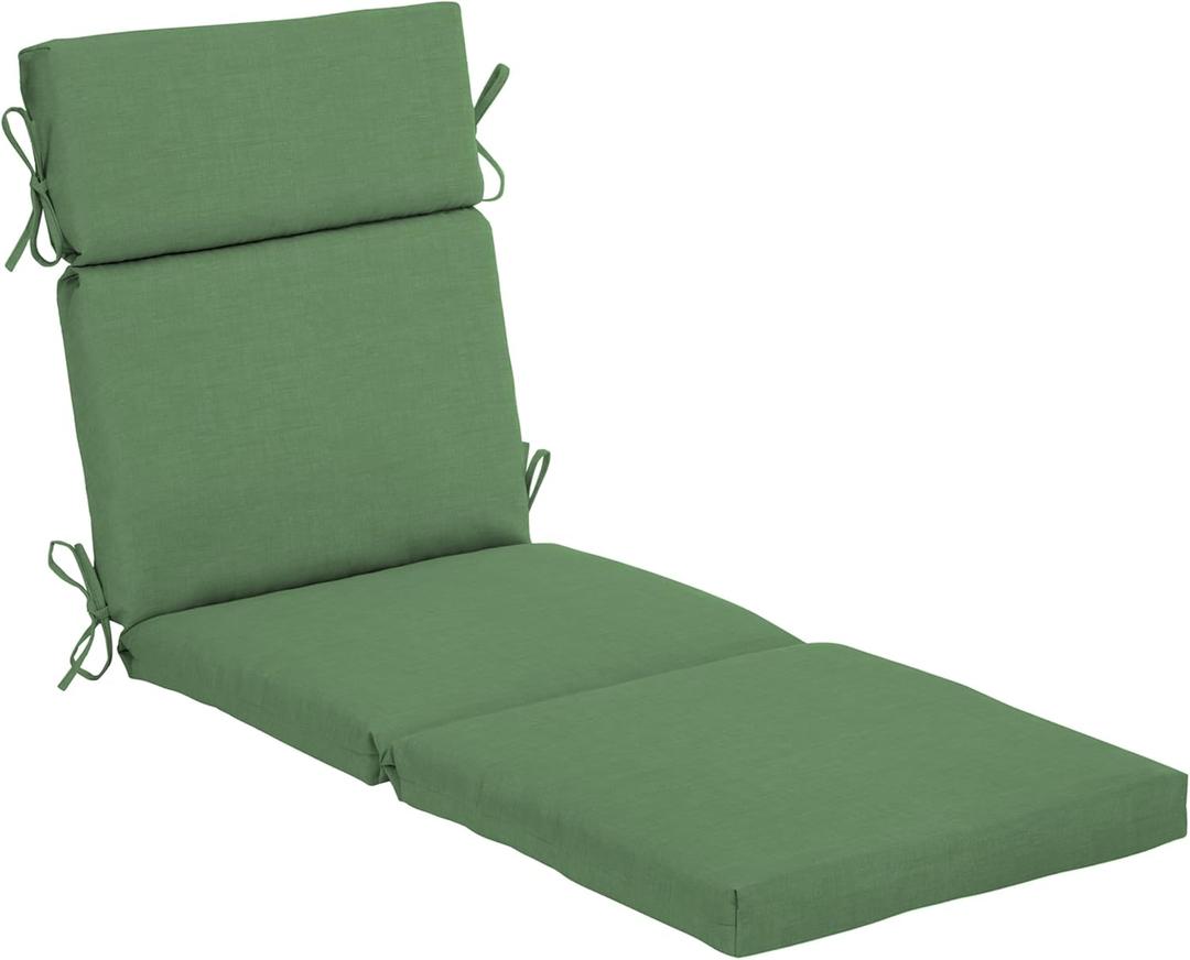 Arden Outdoor Chaise Lounge Cushion, 22 x 77, Rain-Proof, Fade Resistant Bright Moss Green Leala